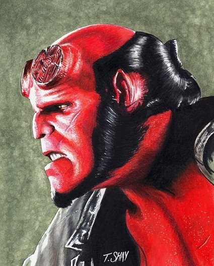 Hellboy sketch by Tim Shay Hellboy sketch by Tim Shay