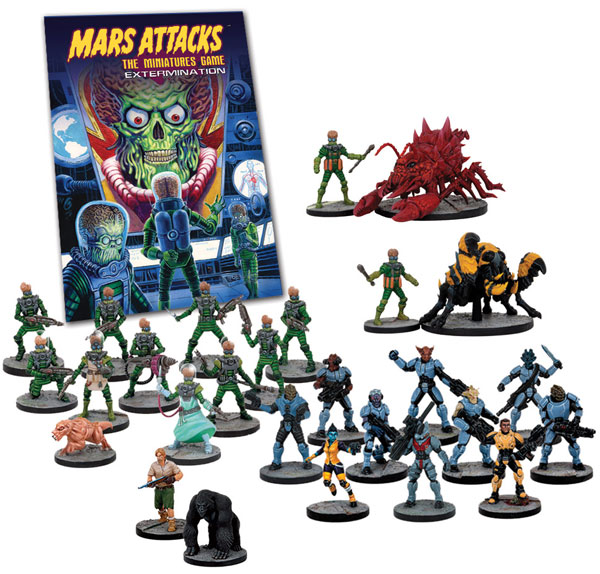 MANTIC - MARS ATTACKS THE MINIATURES GAME US SOLDIERS NEW 10 FIGURES